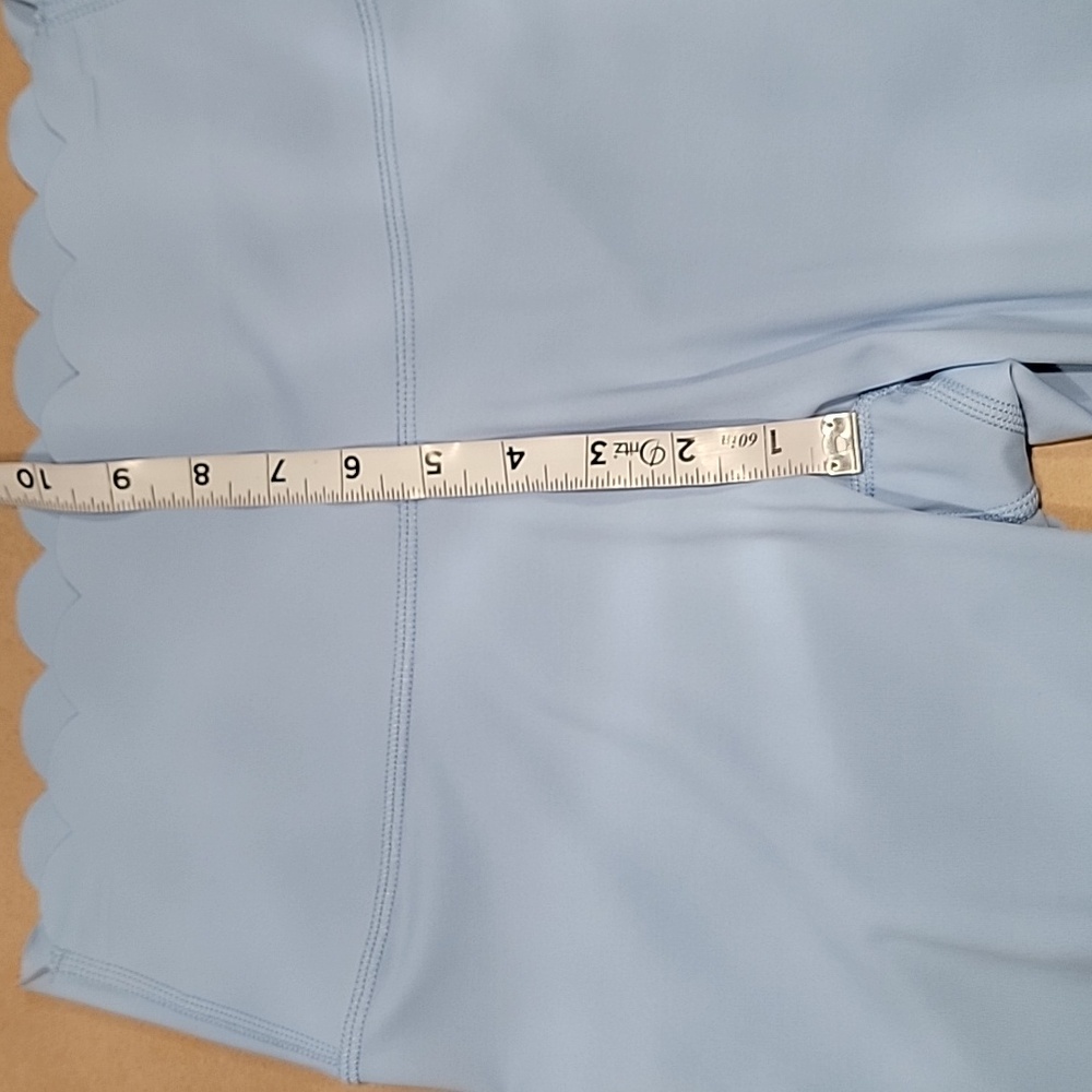 NWT Size S Light Blue Scallop Detail High Rise Stretch Leggings - Picture 7 of 12